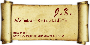 Jámbor Krisztián névjegykártya