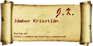 Jámbor Krisztián névjegykártya