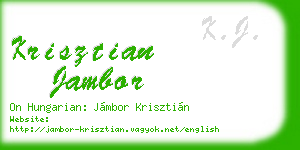krisztian jambor business card